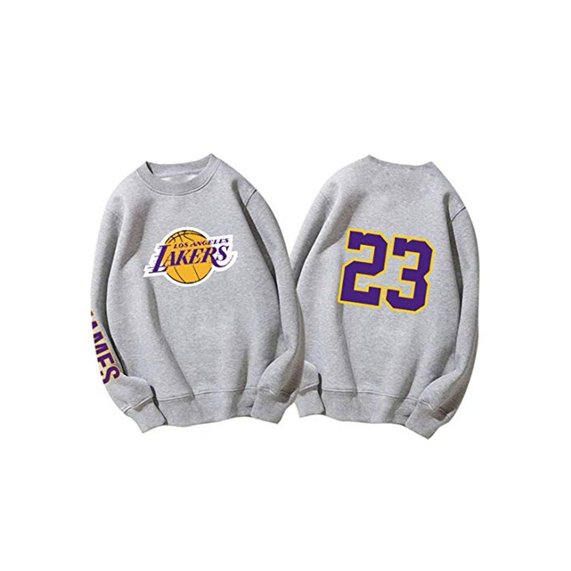 Moda Lakers James Sudaderas de Baloncesto para Hombres y Mujeres Camisa de Manga Larga suéter de Cuello Redondo