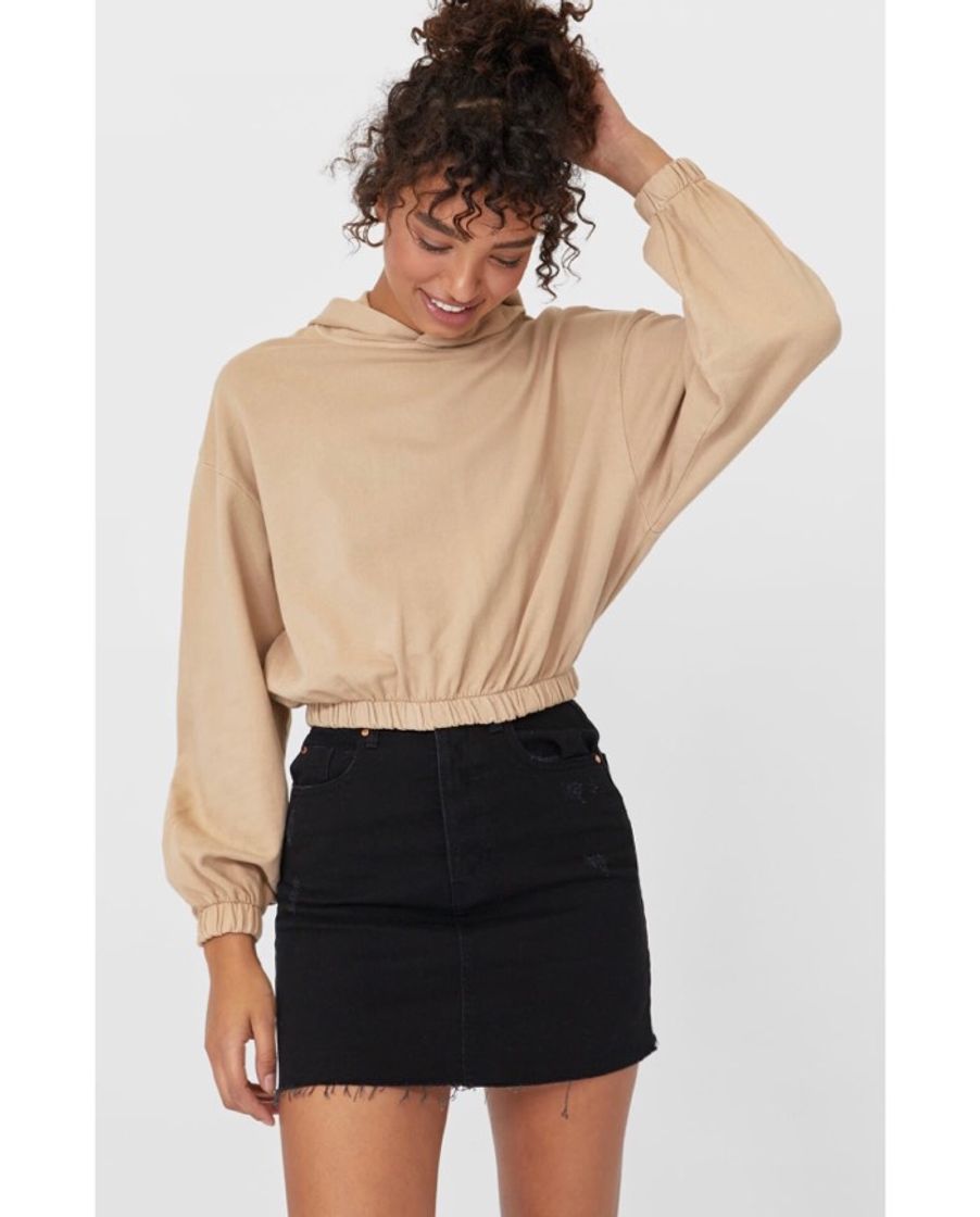 Sudadera capucha crop - Special prices de mujer