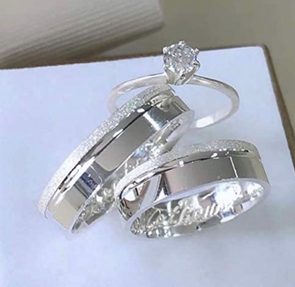 Moda Aliança de namoro Prata 💍 