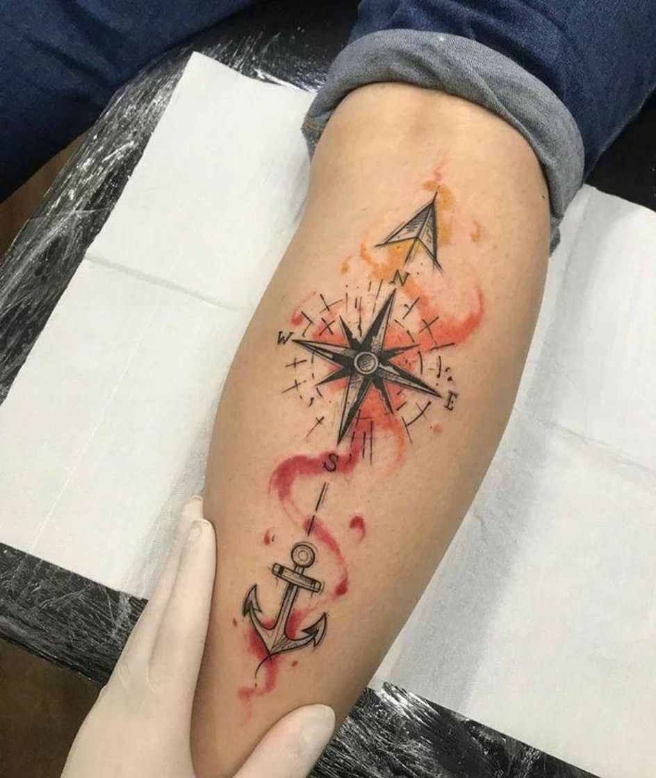 Fashion Tatuagem de âncora