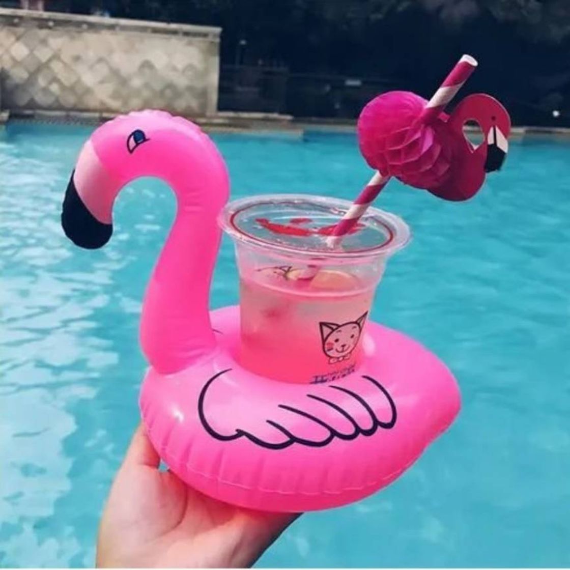 Moda Boia porta copo Flamingo