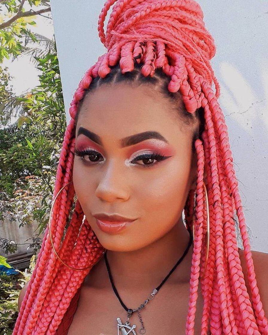 Moda box braids rosa