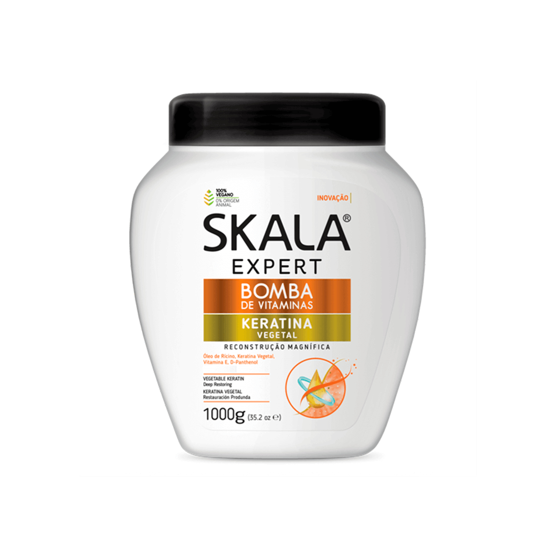 Social Skala Crema Acondicionadora Bomba de Vitaminas de Keratina Vegetal 1000 ml