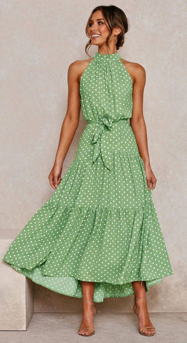 Fashion 💚Vestido poa na cor verde 💚