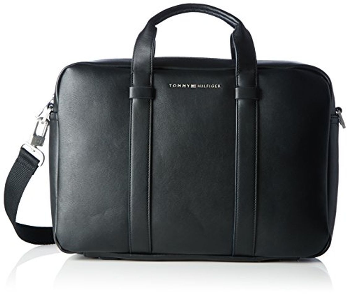 Moda Tommy Hilfiger TH City, Bolsa para Hombre, Negro