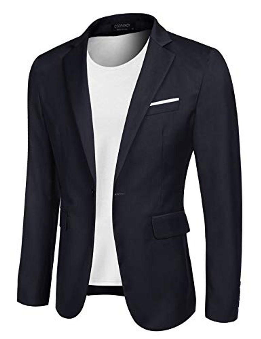 Fashion MAXMODA Blazer Hombre Slim Fit Chaqueta Blazer Casual Botón Azul Marino