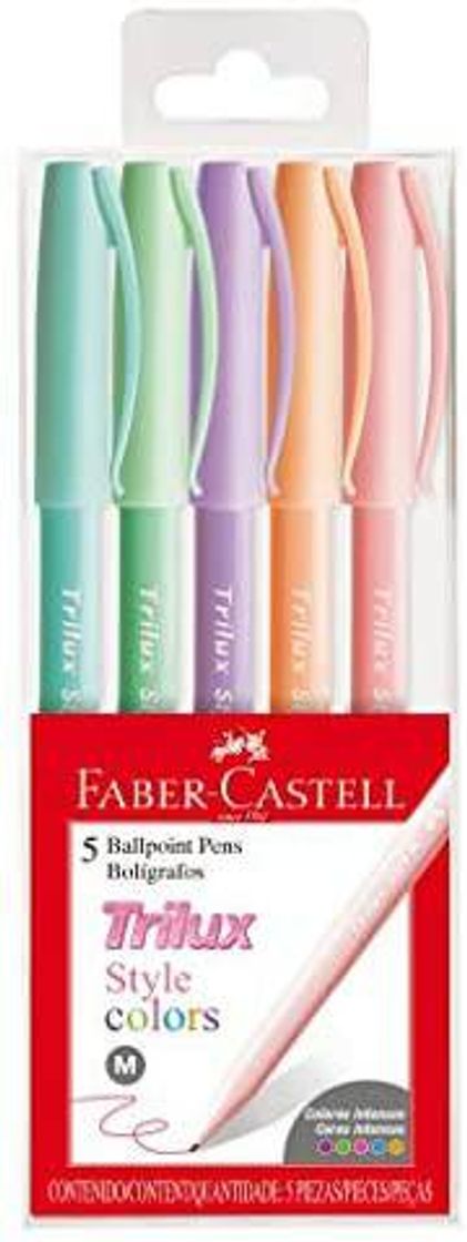 Moda Caneta Esferográfica, Faber-Castell, Trilux Style Colors, 5 