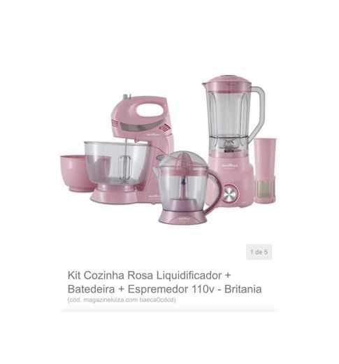 Kit Cozinha Rosa Liquidificador