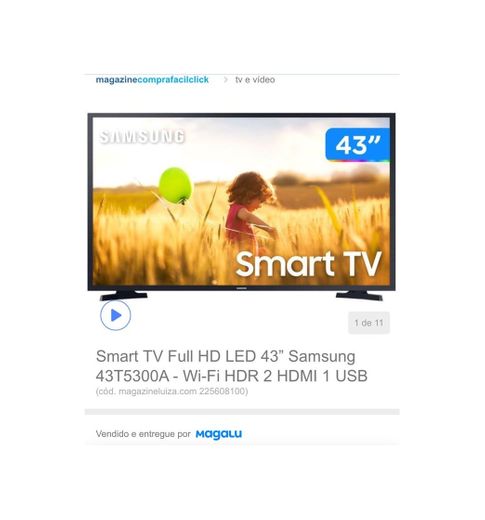 Smart TV Full HD LED 43” Samsung