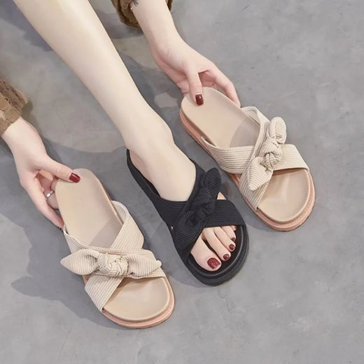 WXY-DE Sandálias Femininas Tassel rasteiro tecido chinelos sandálias Estilo Romano Feminino verão