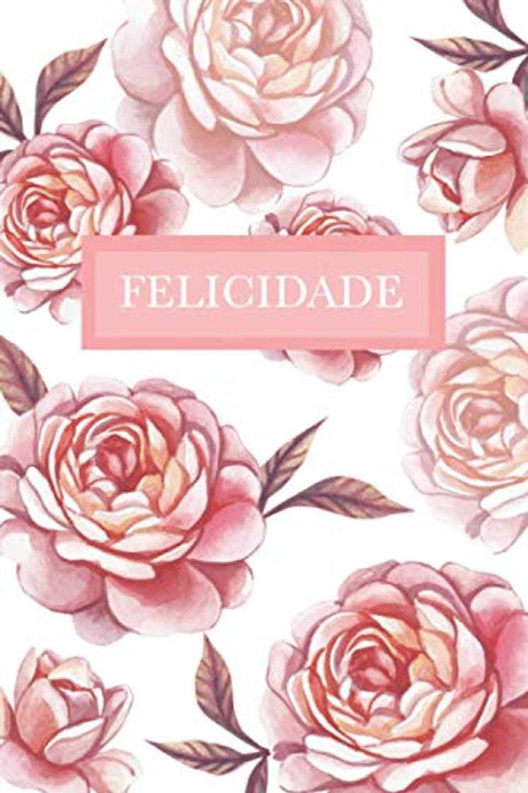 Book Felicidade: Personalized Notebook with Flowers and Custom Name – Floral Cover with