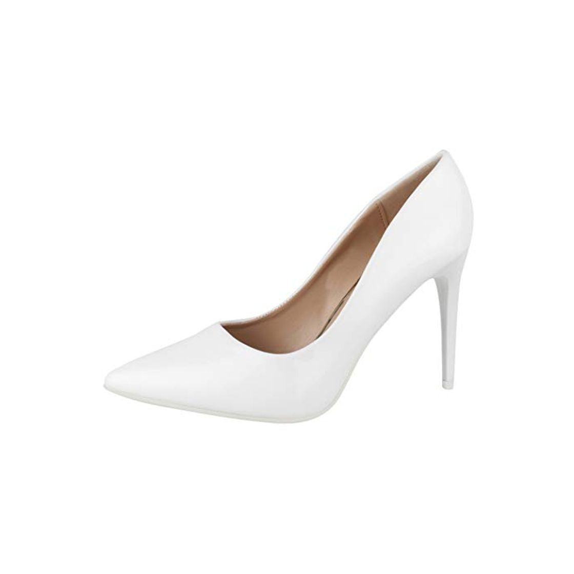 Product Elara Zapato de Tacón Alto para Mujer Puntiagudo Stiletto Chunkyrayan C-12 White-41