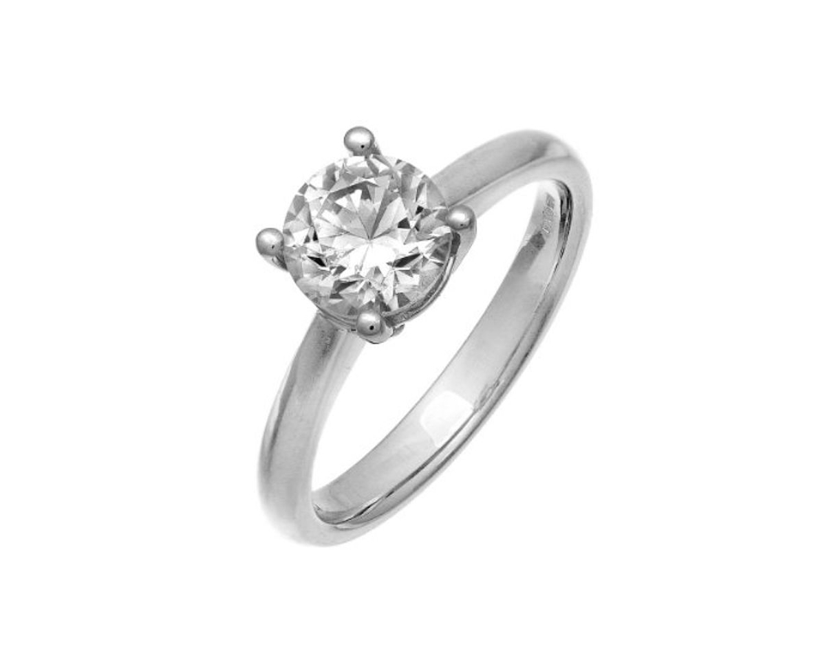 Social Naava - Anillo para Mujer de Oro Blanco 18K con Diamante Corte