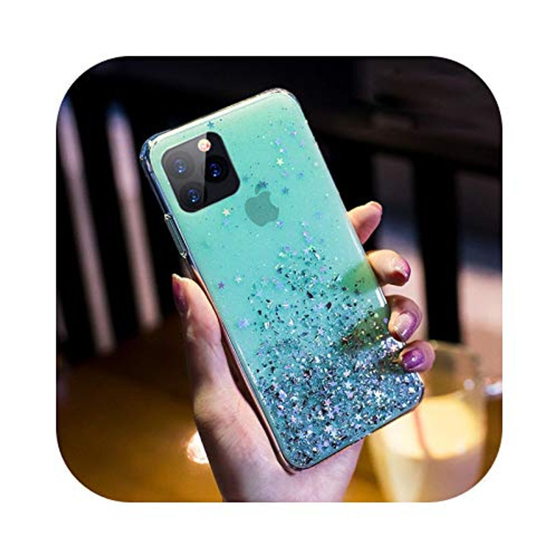 Electronic Carcasa de lujo con purpurina para iPhone 12 11 Pro Max Mini X XR XS 6 6S 7 8 Plus transparente de TPU suave para iPhone 6