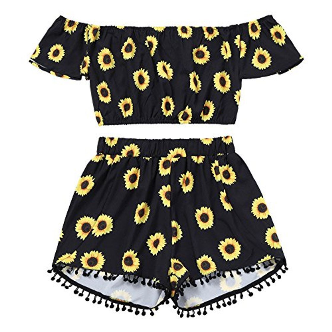 Social VECDY Conjuntos Mujer Verano, Sexy Ropa Fuera del Hombro, Tops con Estampado
