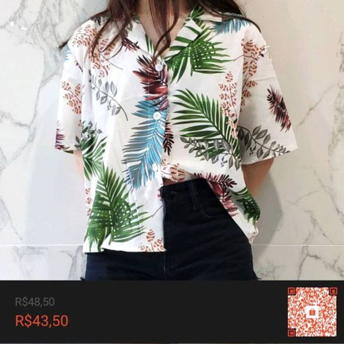 Moda Camisa de botão havaiana feminina