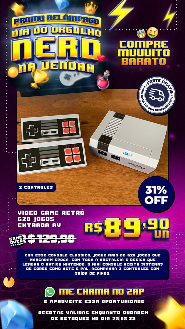 Producto Vídeo Game Retrô com 620 jogos