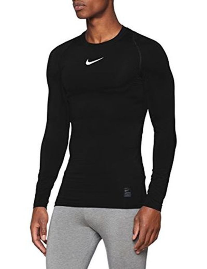 Moda NIKE Pro Compression Camiseta de Manga Larga, Hombre, Negro