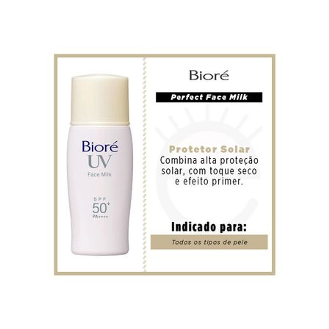 Producto Protetor Solar Facial Biore Face Milk UV Perfect 50 FPS 