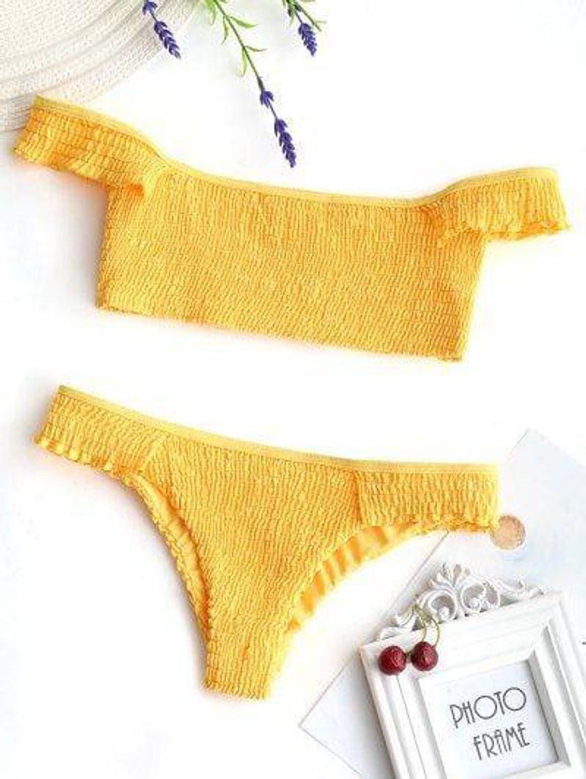 Moda yellow frufis bikini 