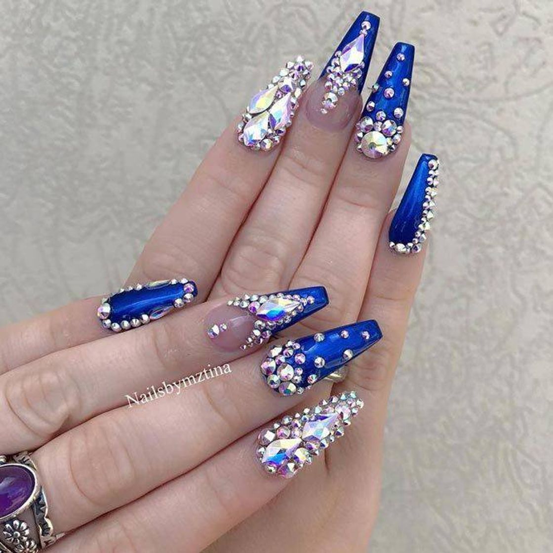 Fashion Nail blue cristal