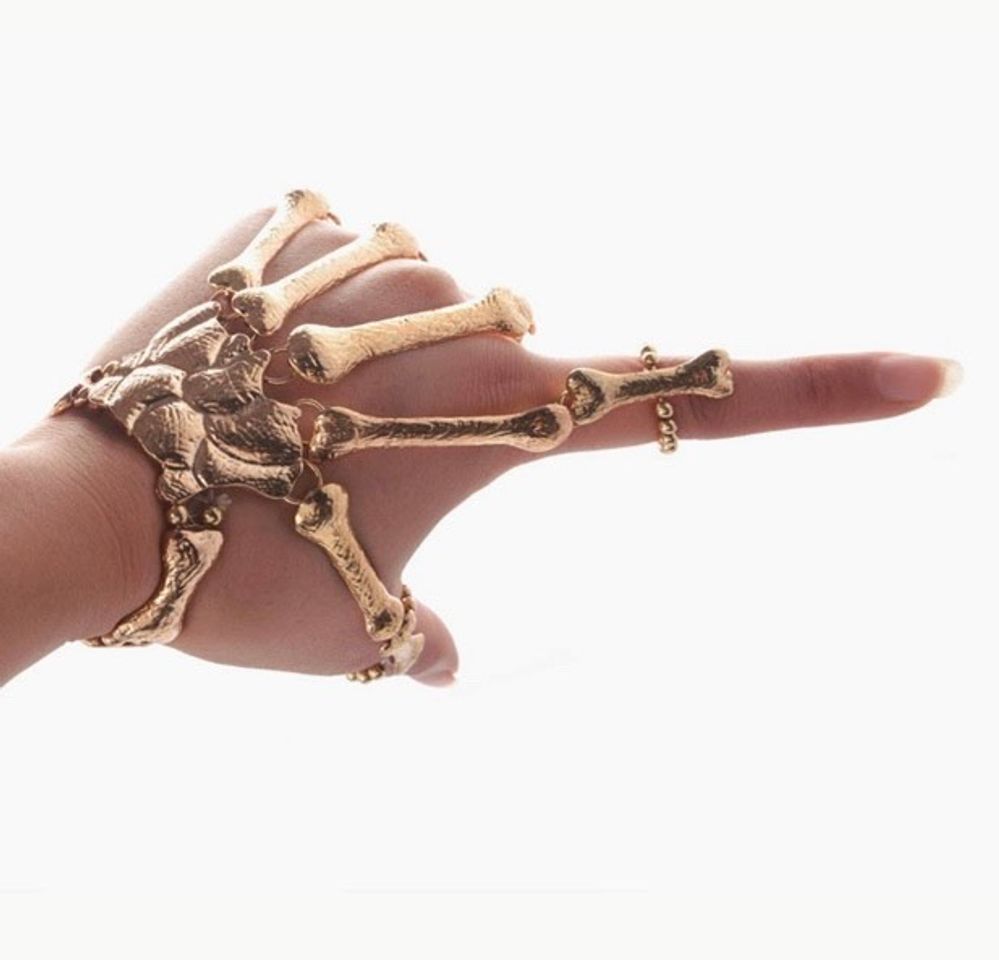 Social Bracelete dourado de caveira