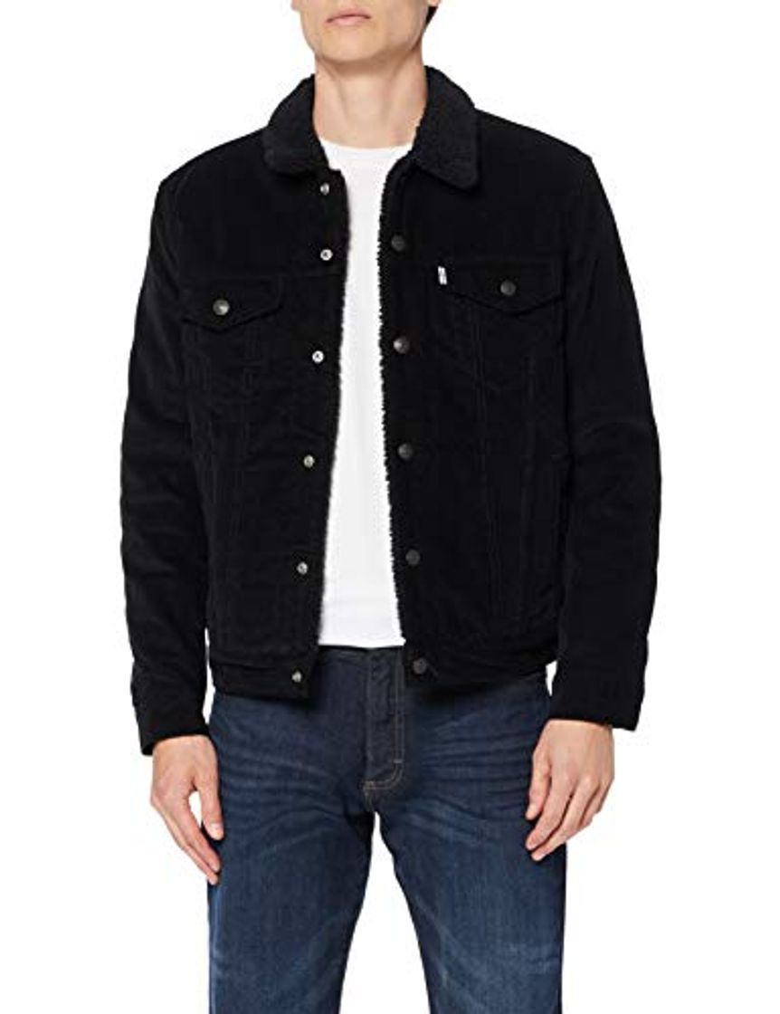 Moda Levi's Type 3 Sherpa Trucker Chaqueta, Negro