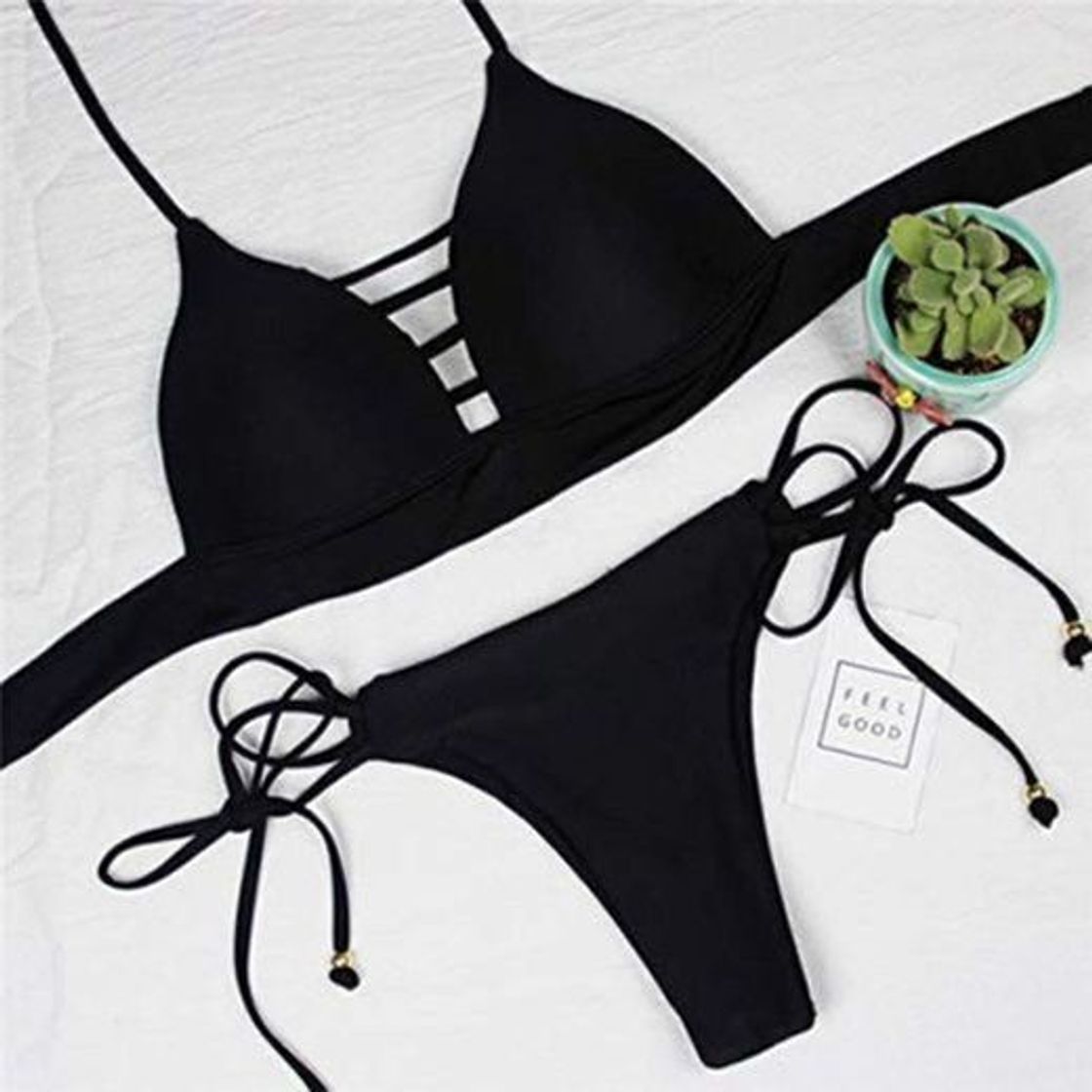 Moda GUOZI Bikini Bikini de Color Escote Verde Traje de baño de Dos Piezas con Tanga Bikini Traje de baño Cintura Alta Cor Verde Escavar Duas Peças Maiô Com Tanga Brasileira Maiô Cintura Alta Desgaste