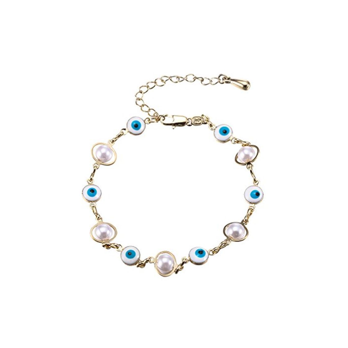 Social YAZILIND Oro Plateado Abalorios Globo Ocular Forma Amistad Pulseras Ajustables para Las Mujeres niñas