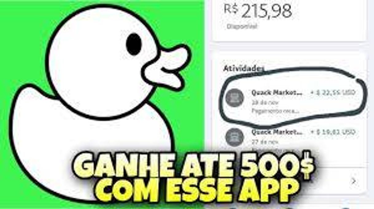 Moda Baixa o QUACK um bom app para ganhar dinheiro EM DOLLAR