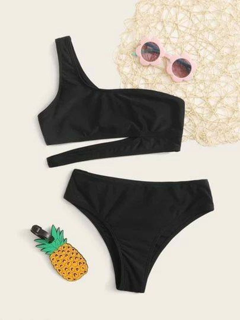 Moda ZAFUL Bikini de corte alto para mujer con lazo