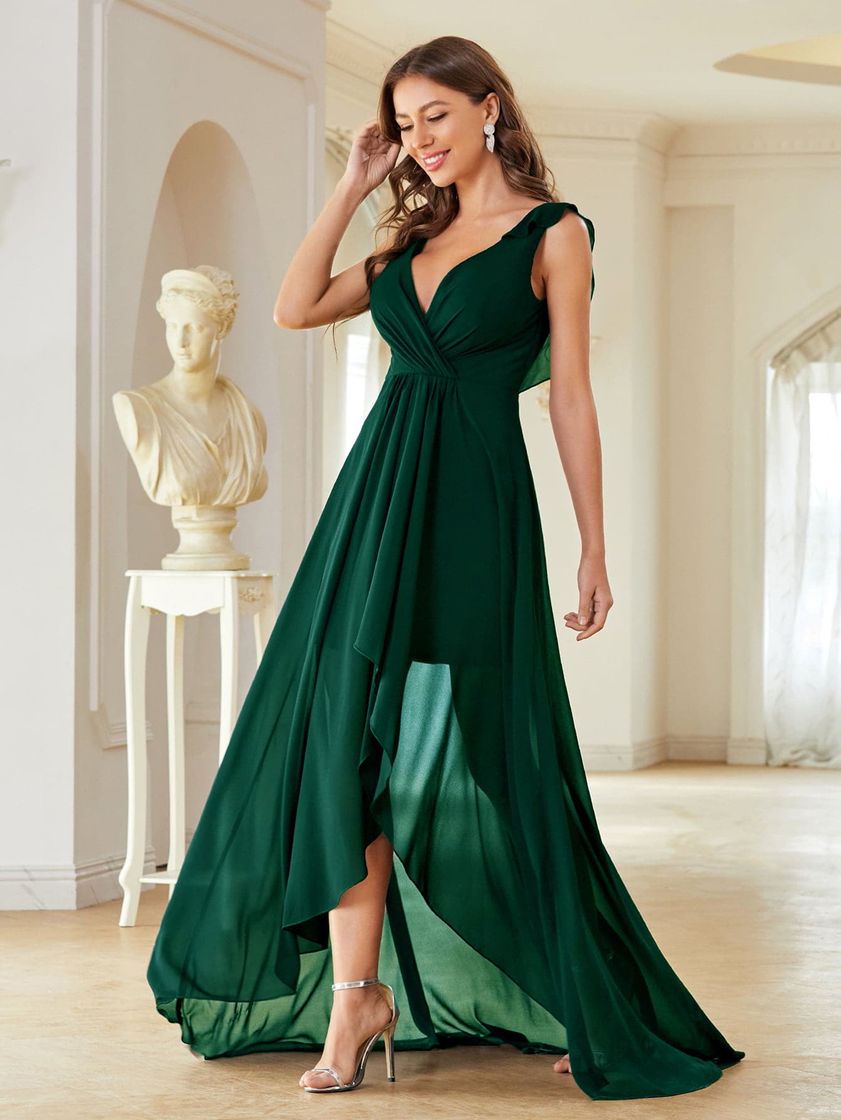 Fashion Vestido verde elegante 