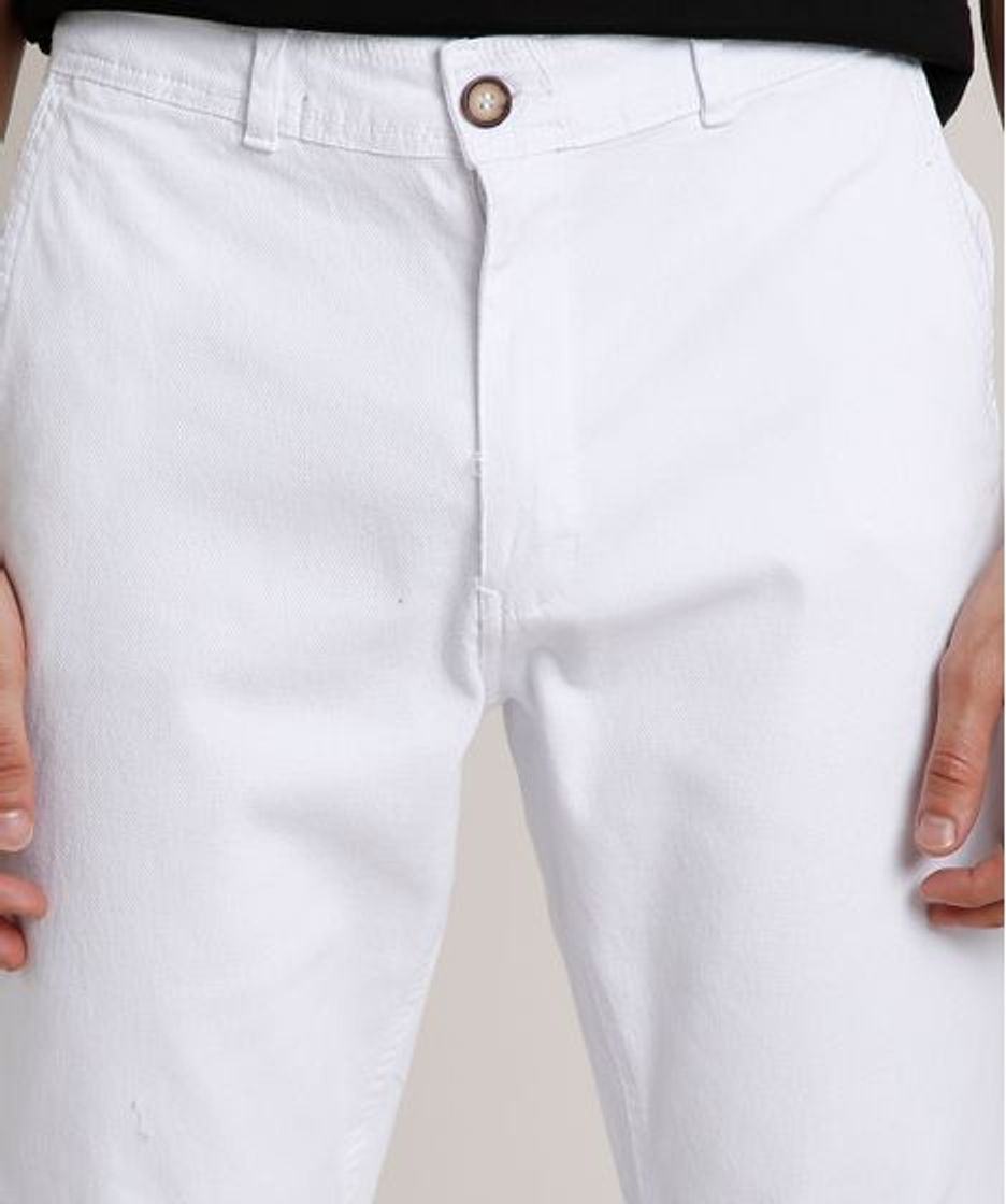 Fashion Calça Chino Piquet branca