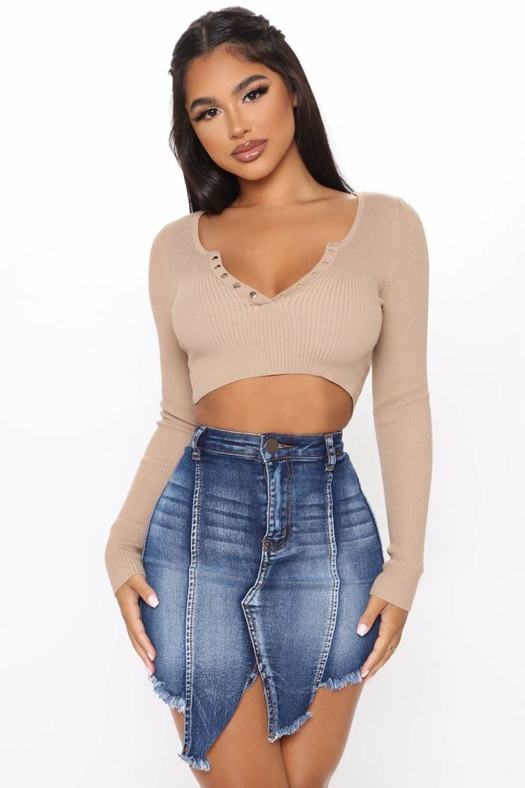 Fashion Must V True Sweater Crop Top