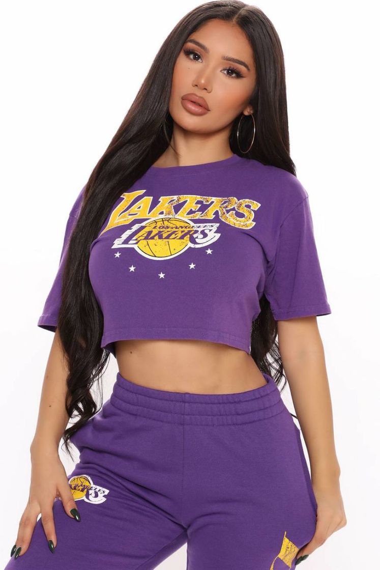 Moda NBA Three Point Shot Lakers Crop Top