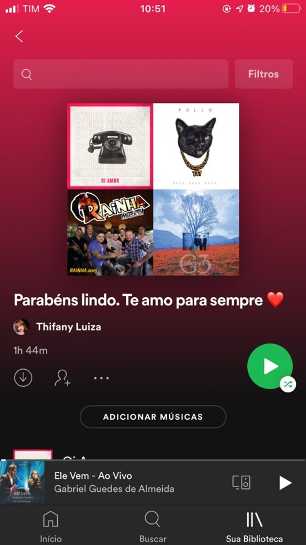 Music Playlist declaração de aniversário para o namorado❣️