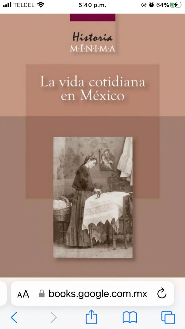Libro Historia mínima de la vida cotidiana en Mexico