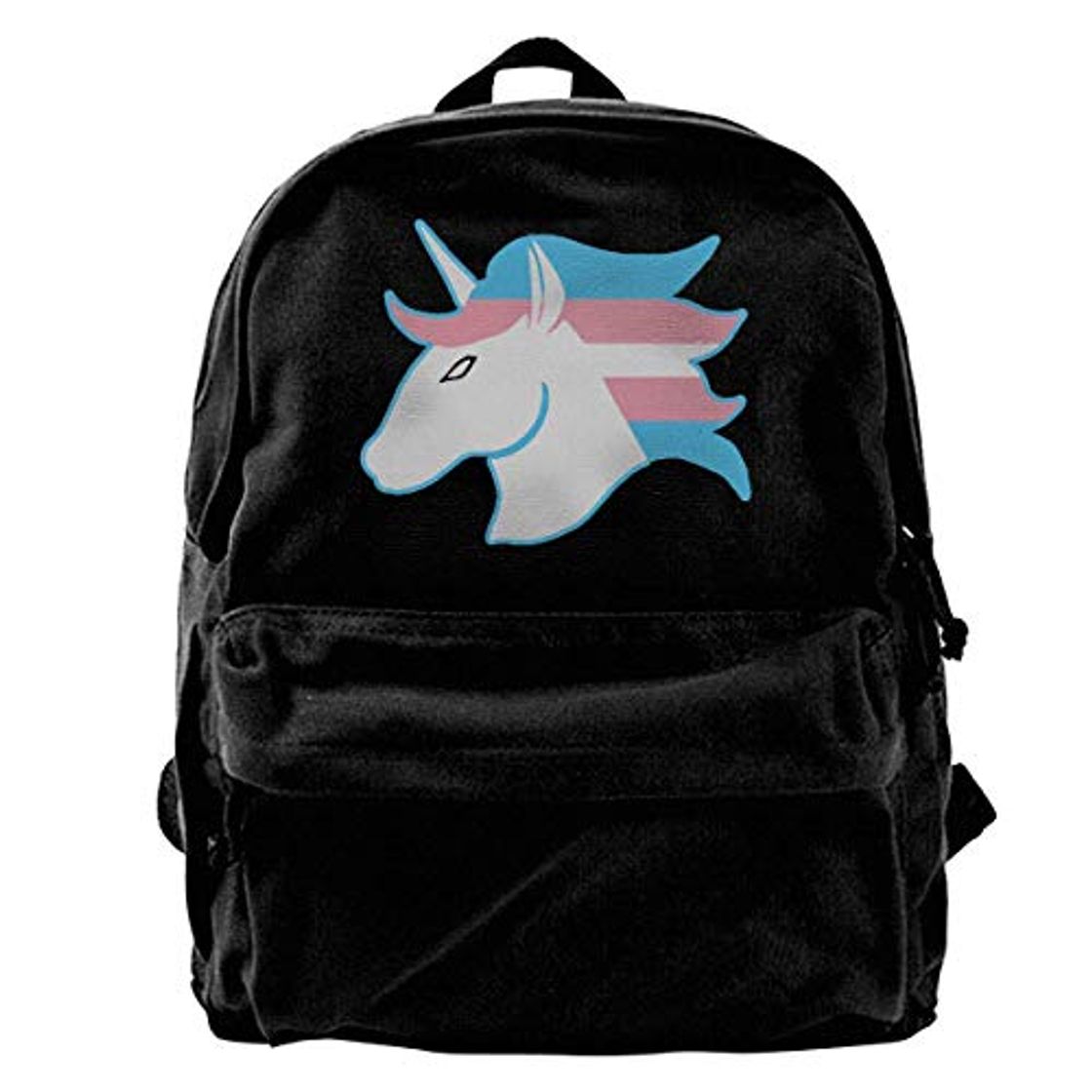 Fashion Bookbag Mochila De Lona De Unicornio con Bandera Transgénero