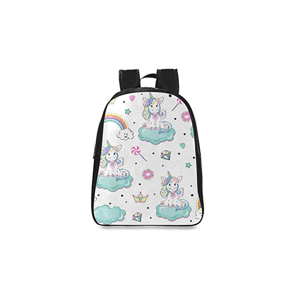 Fashion Hermosos Unicornios Pop Art Mochila para Mujer Mochila de Viaje Day Bookbag Print Zipper Estudiantes Unisex Adultos Adolescentes Regalo