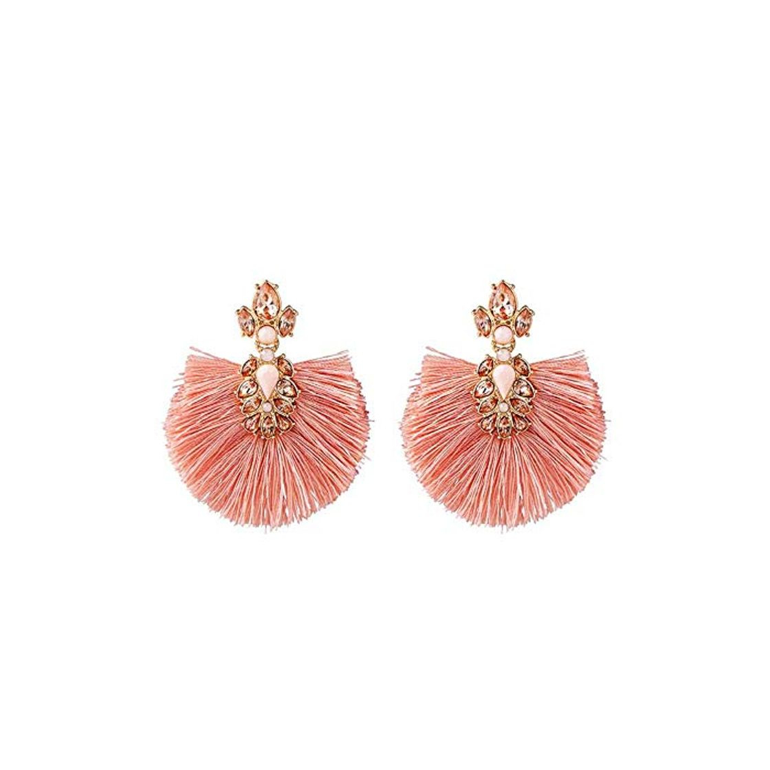 Fashion ZHWM Aretes Pendientes De clip Aros Bobo Pink Tassel Earrings Handmade Long & Big Dangle Earrings For Women Joyería Étnica