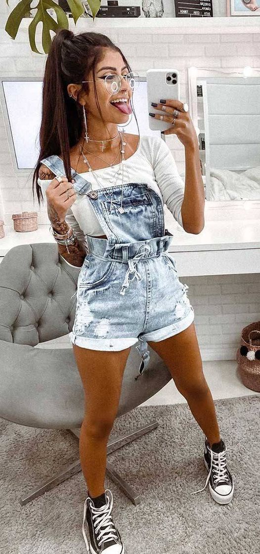 Social Jardineira jeans 👏🥰