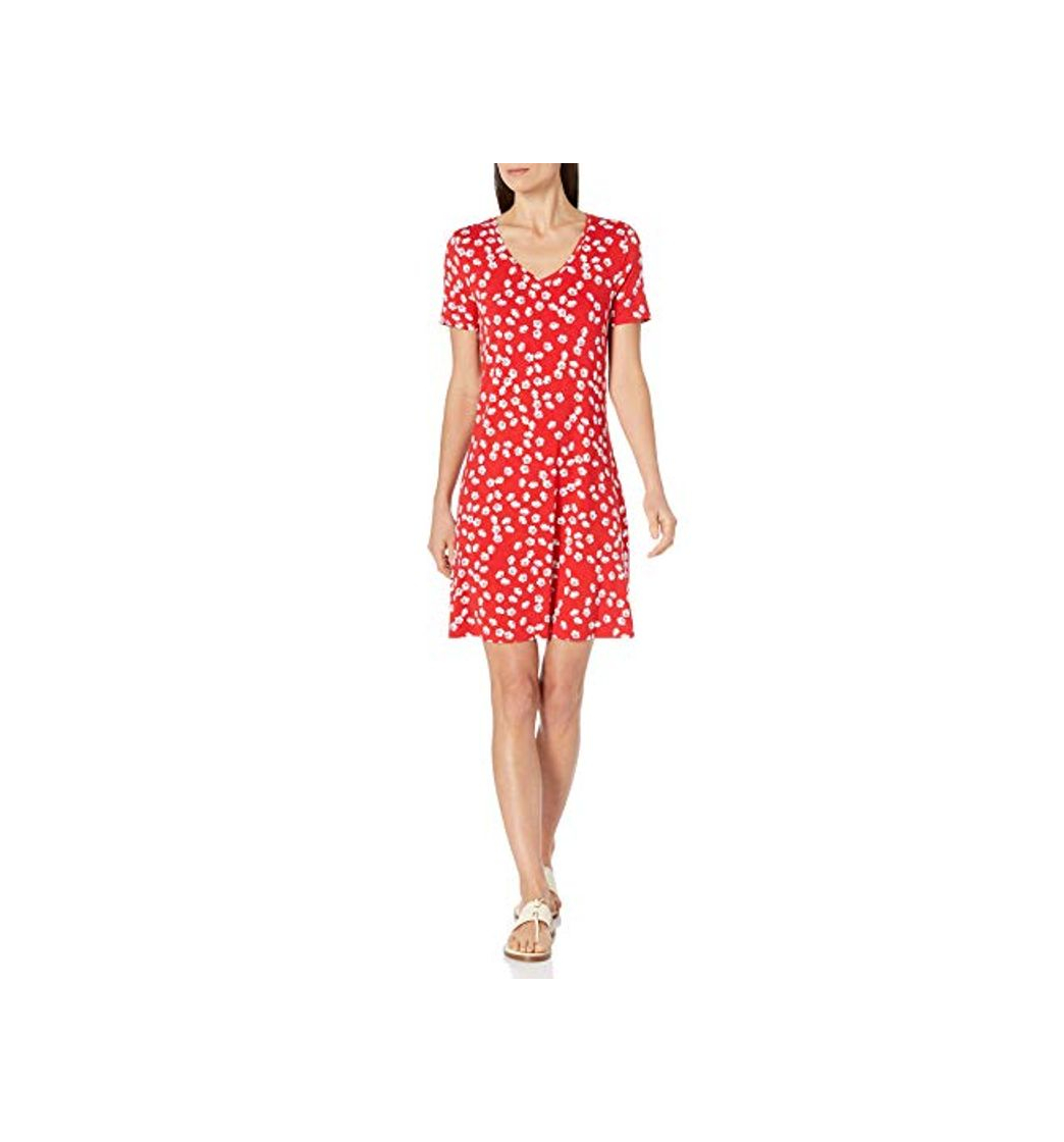 Moda Amazon Essentials Short-Sleeve V-Neck Swing Dress