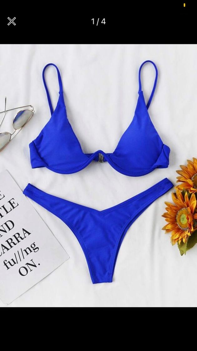 Moda Conjunto de biquíni azul ❤️