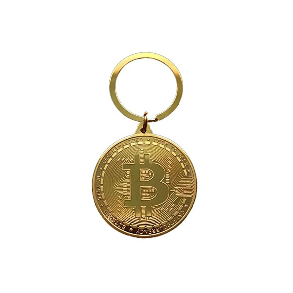 Producto Llavero Bitcoin chapado en oro