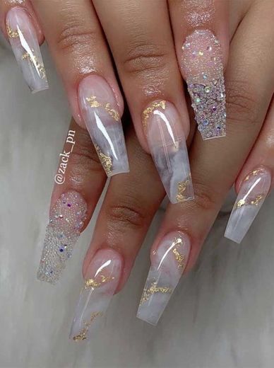 Glitter nails 🤍