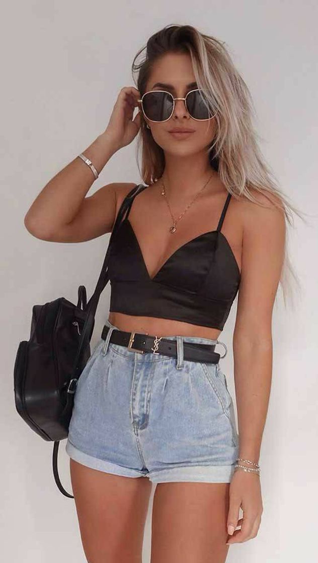 Fashion Cropped Preto