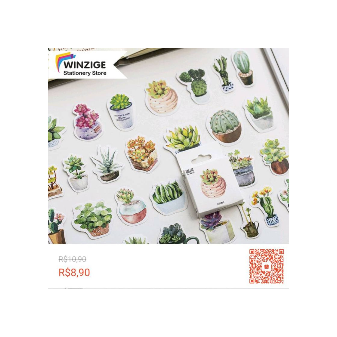 Producto Pacote de 50 stickers adesivos de plantas