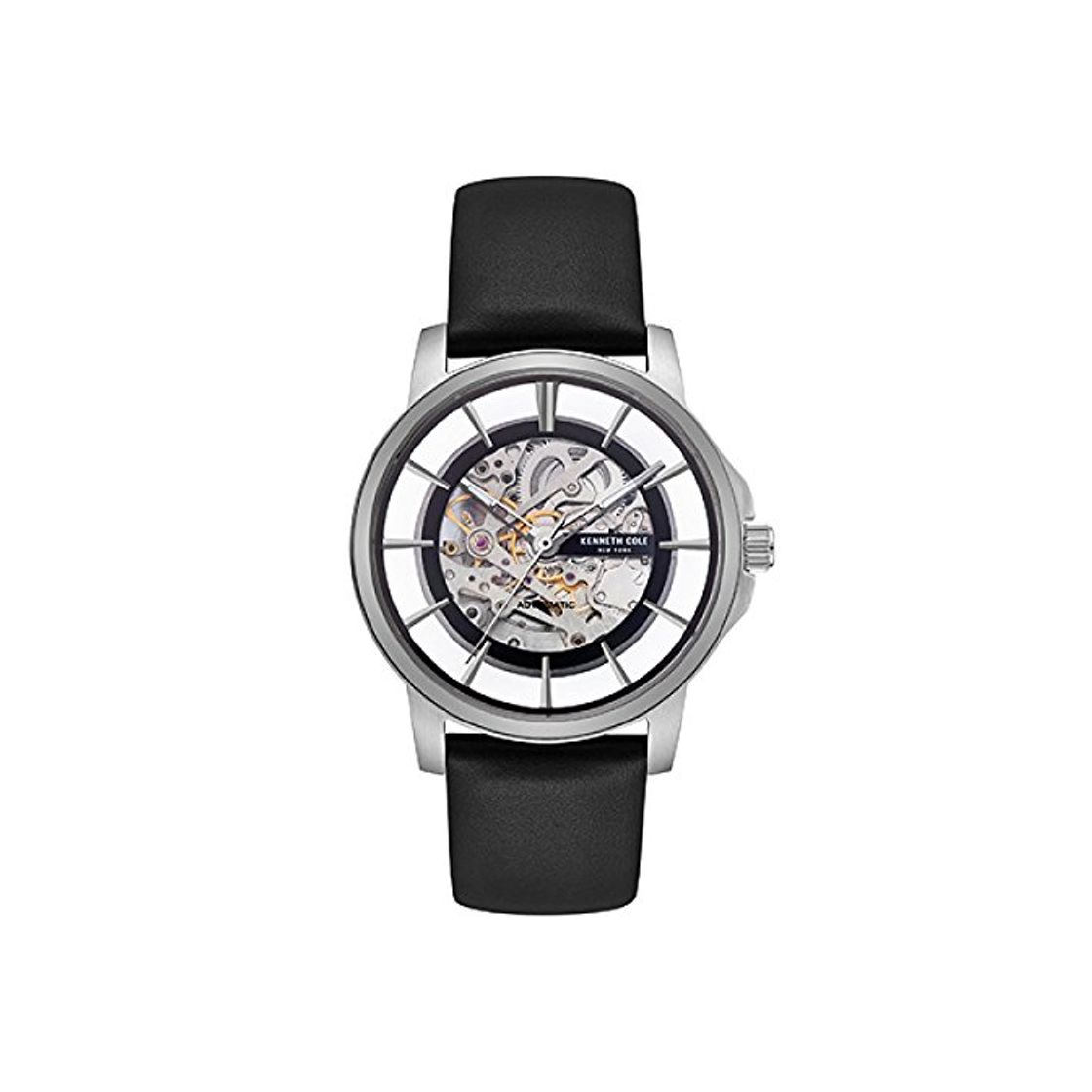 Fashion Kenneth Cole Reloj Analógico para Hombre de Automático con Correa en Cuero KC50227001