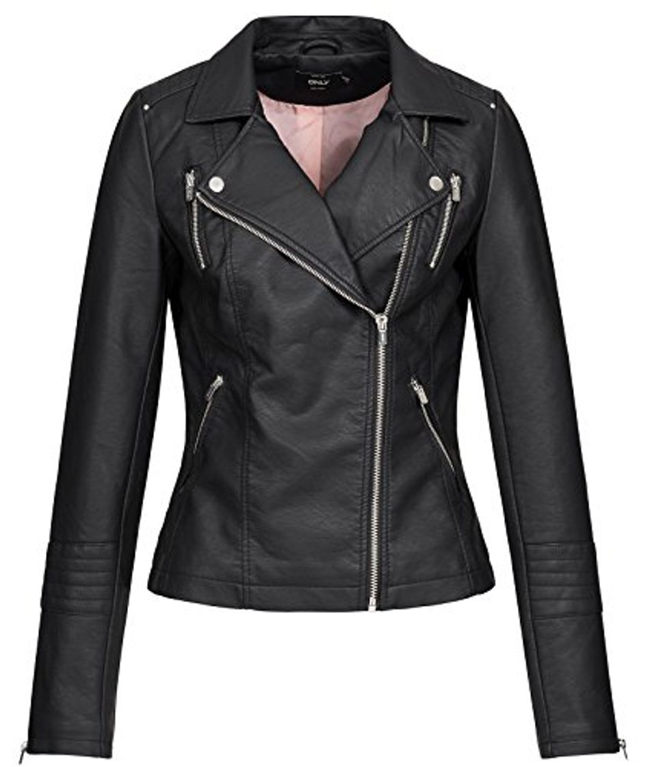 Moda Only ONLGEMMA Faux Leather Biker OTW Noos Chaqueta, Negro