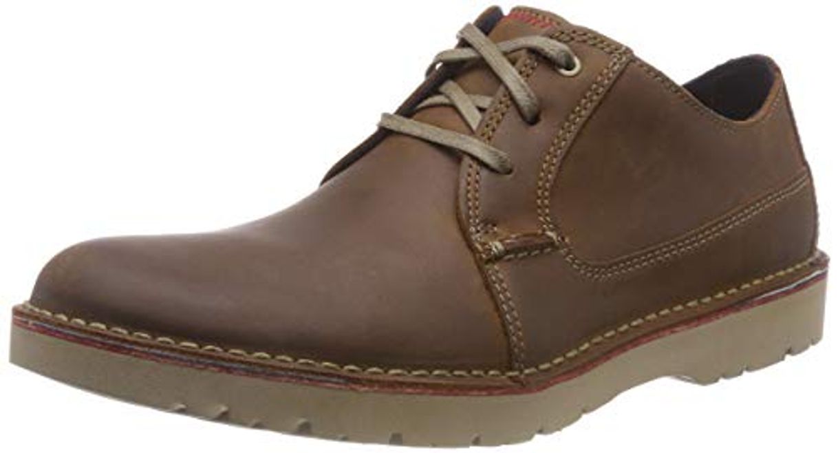 Moda Clarks Vargo Plain, Zapatos de Cordones Derby, Marrón